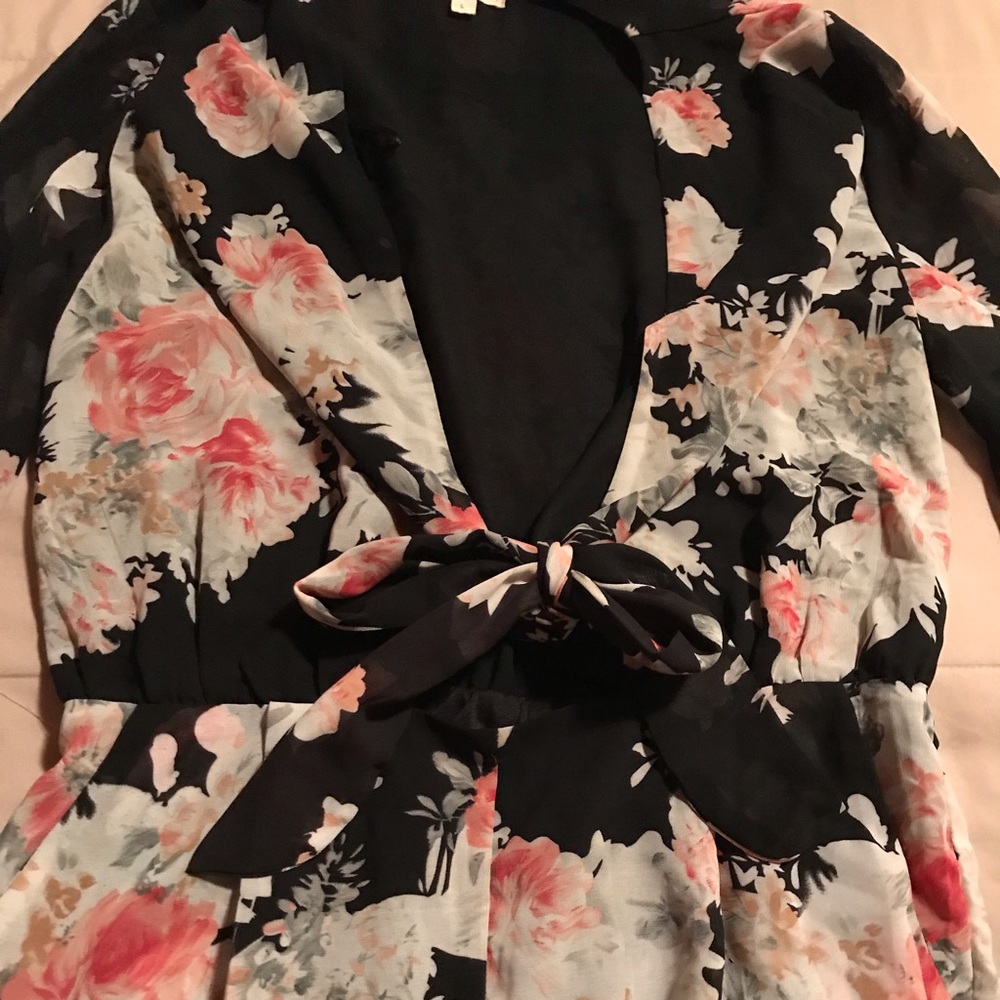 Floral Tie-Front Romper